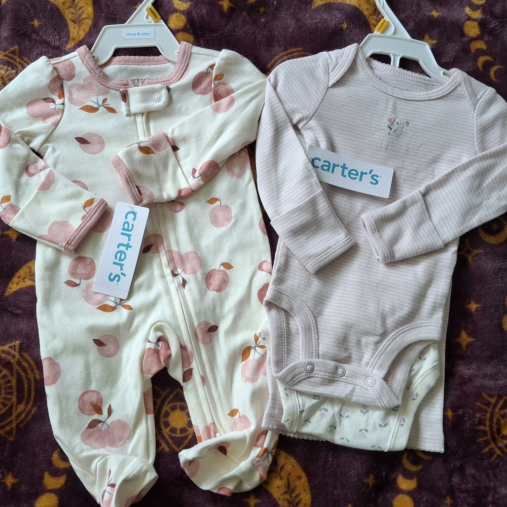 Carter's Cherry Footed Sleeper And Koala 3 Piece Outfit Both NEW